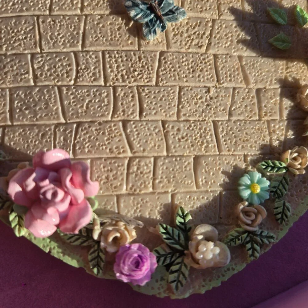 Vtg Rose Heart Shape Jewelry Tray Romantic Ring Display Fairycore Whimsy Cottage